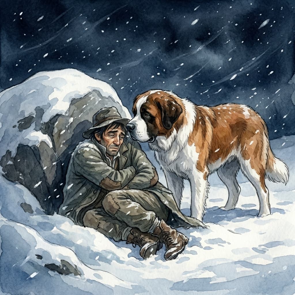 Barry findet einen Mann im Schnee